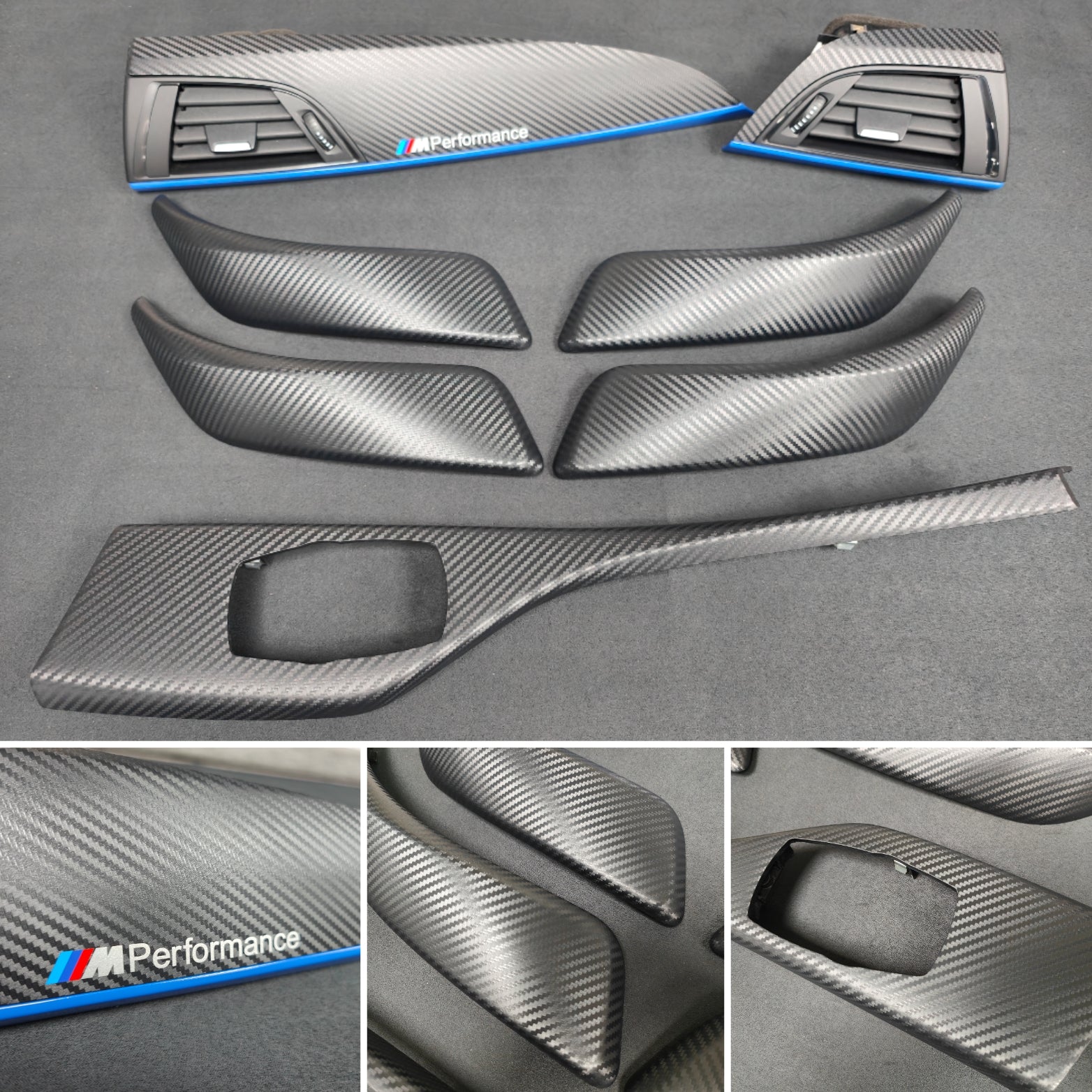 BMW F20 INTERIOR TRIM SET - 3D CARBON / BLUE ACCENT (#23)